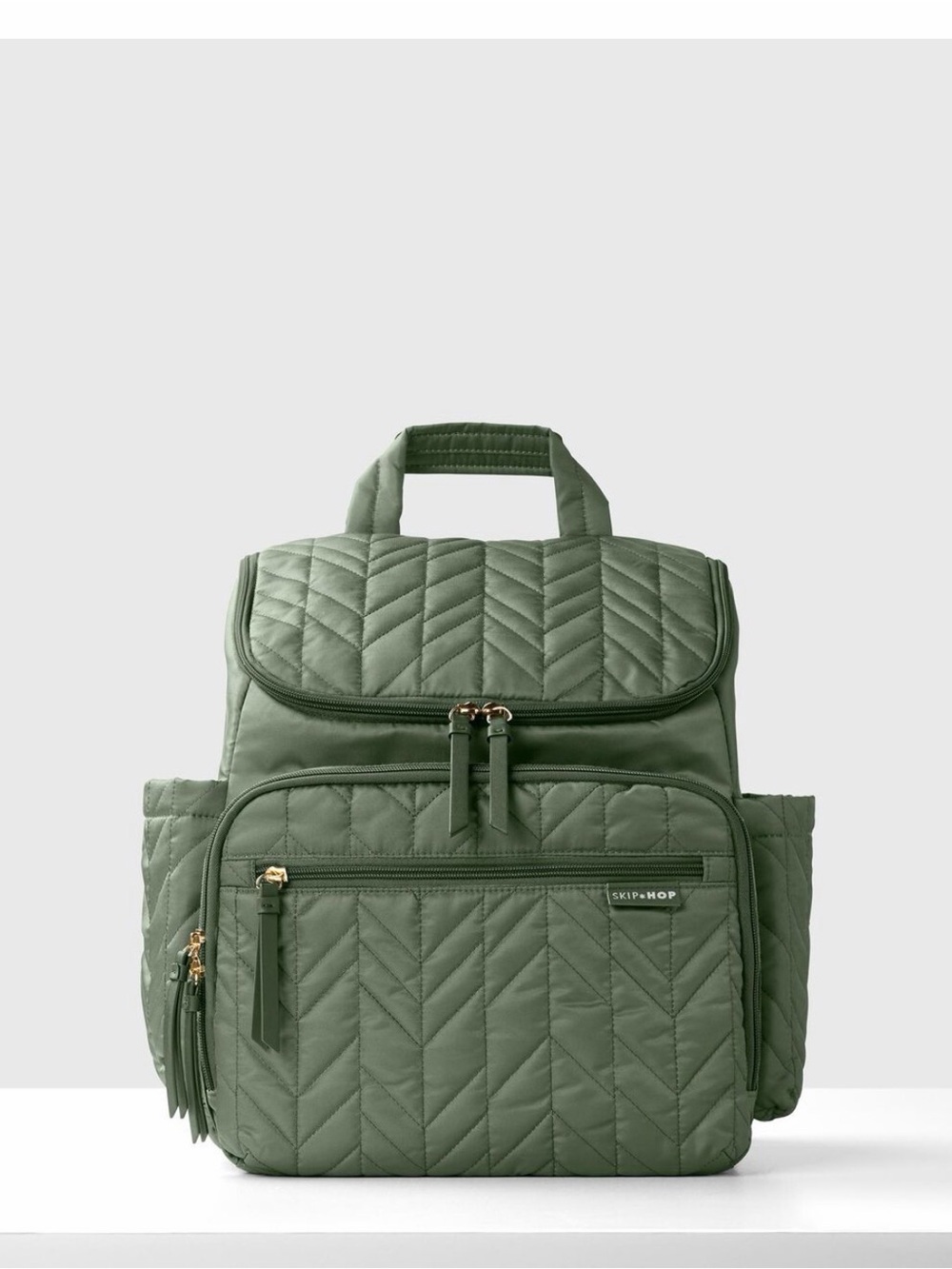 Skip Hop Quilted Olive Green Backpack